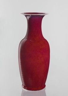 Vase, Chinese, Qing dynasty 1644–1911, ceramics decorative vessel with sang de boeuf bull's blood