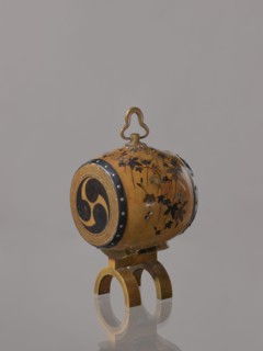 Okimono in the shape of a taiko drum;, possibly Nogawa workshop; ; Japanese, Meiji period ca.