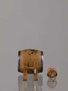 Okimono in the shape of a taiko drum, maker possibly Nogawa, ca. 1890–1900 Meiji period, 1868–1912.