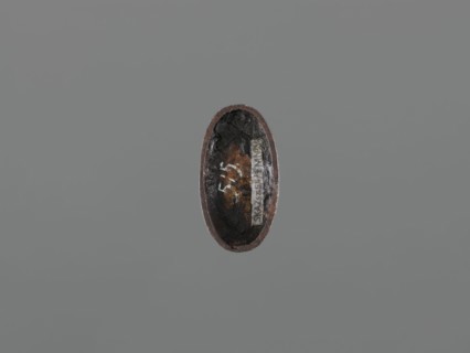Sword hilt cap kashira, ; subject: deer and Fukurokuju deity; Japanese, Edo period 18th century,