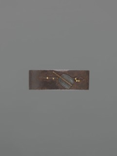 Metal collar ending a sword hilt fuchi, maker, deer motif; Japanese, Edo period 18th century,