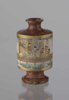 Vase, Kinkôzan Sôbei VII 1867–1927 maker; Kinkôzan workshop co-creator. Vase in the shape of a sake
