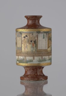 Vase, Kinkôzan Sôbei VII 1867–1927 and Kinkôzan workshop; gift; genre scenes; Japanese art;