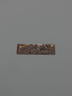 Metal collar ending a sword hilt fuchi, Oni demons motif, Japanese, Edo period 1603–1868, 18th