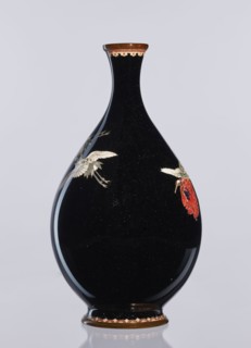Vase, gift, Meiji 1868–1912, Japanese, cloisonné enamel, vase decorative vessel depicting