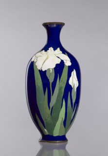 Vase, irises, cloisonné enamel, revindication Kraków, Japanese art, Japanese culture, flowers