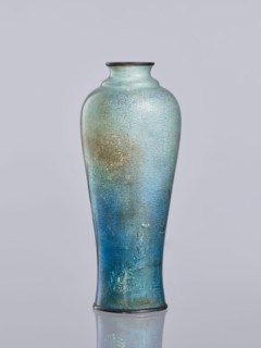 Vase by Miwa Tomisaburô fl. ca. late 19th–early 20th century. Cloisonné enamel elongated vase,