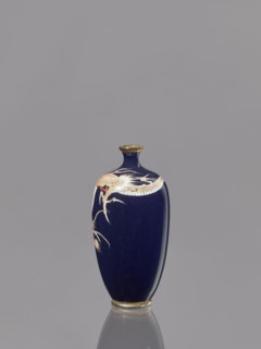 Vase, Japanese, Meiji period 1868–1912, cloisonné enamel, 19th–20th century. Subject: Japanese