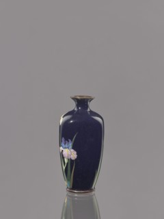 Vase, gift, irises, repossession Krakow, Japanese art, Japanese, Meiji 1868–1912, cloisonné enamel.