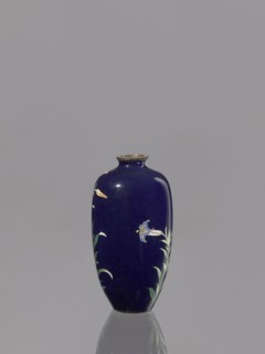 Vase, lilies; Japanese art; Japanese; Meiji 1868–1912; cloisonné enamel; 19th/20th century Meiji