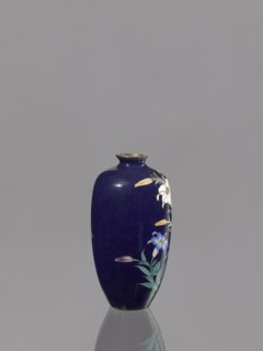 Vase, gift, repossession Krakow, lilies, Japanese art, Japanese, Meiji 1868–1912, cloisonné enamel,