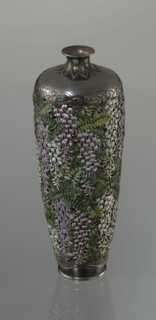 Vase by Hiratsuka Mohei 1836-?, ca. 1880–1890 Meiji period, 1868–1912, Japan. Slender ovoid,