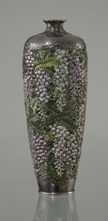 Vase by Hiratsuka Mohei b. 1836 maker, Meiji period, ca. 1880–1890, Japan. Slender ovoid,