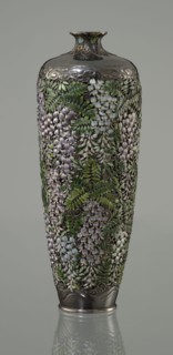 Vase, Hiratsuka, Mohei 1836-? creator, gift, Japanese art, Meiji 1868-1912. A slender ovoid,