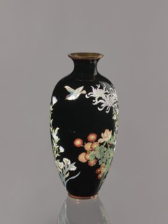 Vase, chrysanthemums, roses; Japanese art; Japanese; flowers; Meiji 1868–1912, ca. 1900; Japan,