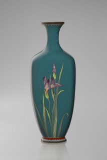 Vase, gift, repossession Krakow — irises — Japanese art, Meiji 1868–1912 — flowers iconography —