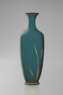 Vase, gift, repossession Krakow, irises, Meiji 1868–1912, Japanese, cloisonné enamel, ovoid vase