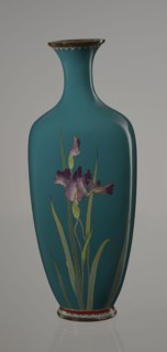 Vase, gift, repossession Krakow, irises, flowers iconography, Meiji 1868–1912, Japanese art,