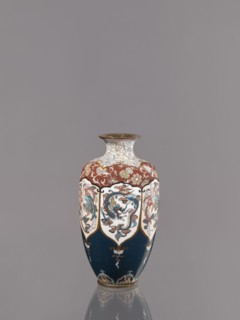 Vase, gift, repossession Kraków. Cloisonné enamel vase on a small ring-shaped foot with a short