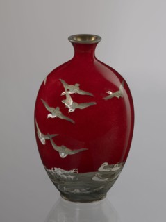 Vase by Hayakawa Komejirô fl. ca. 1880–1912. Small ovoid, bulging bottle on a very low round foot