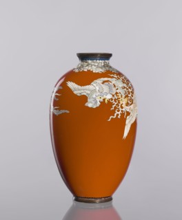 Vase, cloisonné enamel, ca. 1910–1920 Meiji/Taisho periods, Japan. Cylindrical vessel, height 12.8
