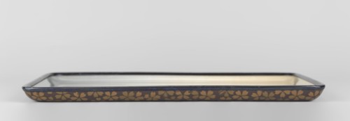 Tray by Namikawa Sôsuke 1847–1910. Rectangular tray with rounded corners decorated on the obverse