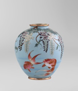 Vase, Gonda Hirosuke 1865-1937 author. Japanese, Meiji 1868-1912. Small spherical cloisonné enamel