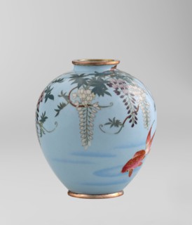 Vase by Gonda Hirosuke 1865–1937, cloisonné enamel, circa 1890–1910 Meiji 23–43, Nagoya, Japan.