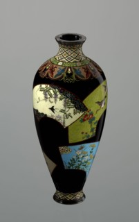 Vase by Namikawa Yasuyuki 1845–1927, ca. 1890–1905 Meiji period. Small, slender cloisonné enamel