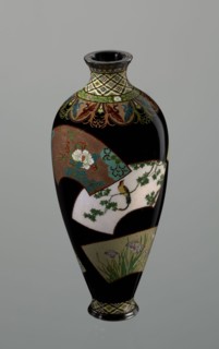 Vase by Namikawa Yasuyuki 1845–1927, ca. 1890–1905 Meiji period. A small, slender cloisonné enamel