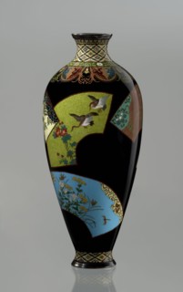 Vase by Namikawa Yasuyuki 1845–1927, cloisonné enamel, ca. 1890–1905 Meiji period. Small, slender