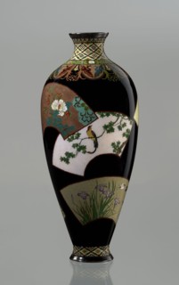 Vase by Namikawa Yasuyuki 1845–1927, ca. 1890–1905 Meiji period. A small, slender cloisonné enamel