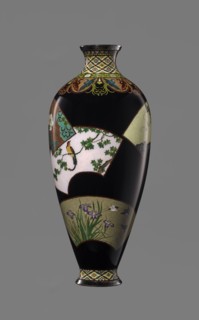 Vase by Namikawa Yasuyuki 1845–1927, enameller. Meiji period ca. 1890–1905, Kyoto, Japan. Small,