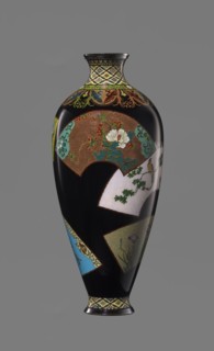 Vase by Namikawa Yasuyuki 1845–1927, cloisonné enamel, ca. 1890–1905 Meiji period. Small, slender