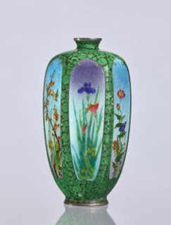 Vase, gift, repossession Krakow — elongated hexagonal cloisonné enamel vase with a narrow spout.
