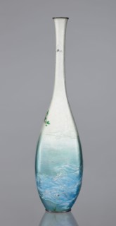 Vase, Kawaguchi Bunzaemon 1860–post 1910, craftsman. Slender cloisonné enamel vase with a long thin