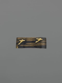 Metal collar ending a sword hilt fuchi, Nara, Toshinaga 1667–1736, Nara; Plastic decoration: wild