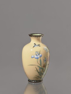 Vase, ; flowers and birds decoration; Meiji period Japan, ca. 1900; cloisonné enamel on vessel;