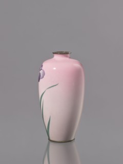 Vase, cloisonné enamel, decorated with flowers and irises; Taisho period, ca. 1912–1926; Nagoya,