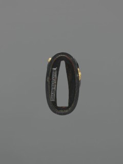 Metal collar ending a sword hilt fuchi, Kita, Takenori metalworker, Mito school, Japanese, Edo