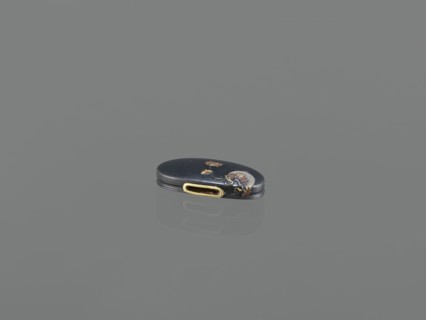 Sword hilt cap kashira, Kita, Takenori, / personal slogans / metalwork, Mito,  school, moon