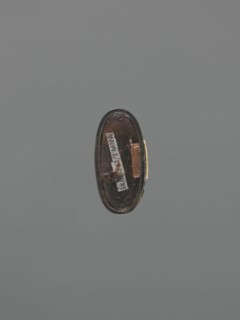 Sword hilt cap kashira, Kita, Takenori, / personal slogans / metalwork, Mito,  school, moon