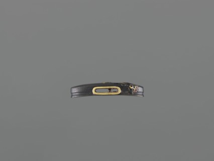 Sword hilt cap kashira, Kita, Takenori, / personal slogans / metalwork, Mito,  school, moon