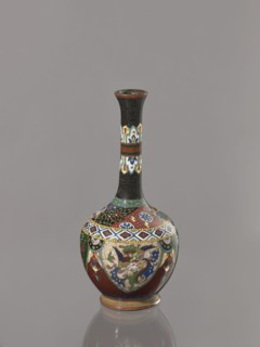 Vase, Japanese, Meiji 1868–1912, ca. 1900. Cloisonné enamel vessel decorated with birds, dragons,