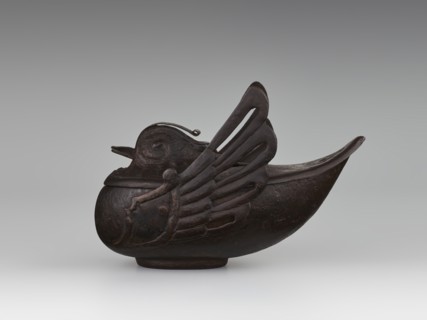 Duck incense burner, Chinese, Qing dynasty 1644–1911, 19th century, porcelain vessel shaped as