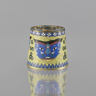 Sawdust container, gift; Chinese, Qing dynasty 1644–1911; cloisonné enamel vessel with beasts