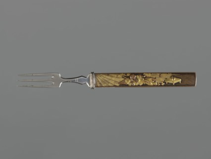 Fork with knife handle kozuka, Japanese, Edo period 1603–1868, 18th century; materials/objects