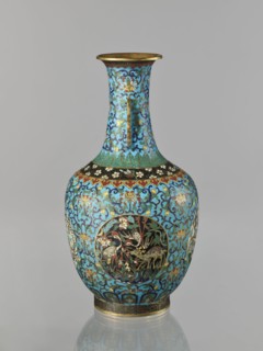 Vase., Chinese, Qing dynasty 1644–1911, 19th century. Cloisonné enamel. Decoration: floral and