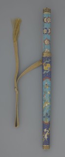 Travel cutlery set in case: 19th-century Chinese Qing cutlery. a Knife with a cloisonné enamel