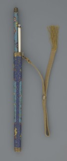 Travel cutlery set in case;, 19th century, China, Qing dynasty. Includes: a Knife with cloisonné
